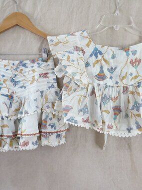 NEW Poupette St Barth Ylang Ylang Two Piece Skort Set SIZE Youth 10 Floral